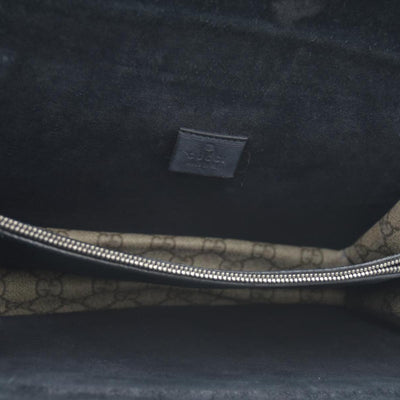 $3350 GUCCI GG Supreme Monogram Suede Small Dionysus Shoulder Bag Beige Black