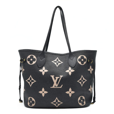 $3050 Louis Vuitton Neverfull NM Tote Bicolor Monogram Empreinte Giant MM