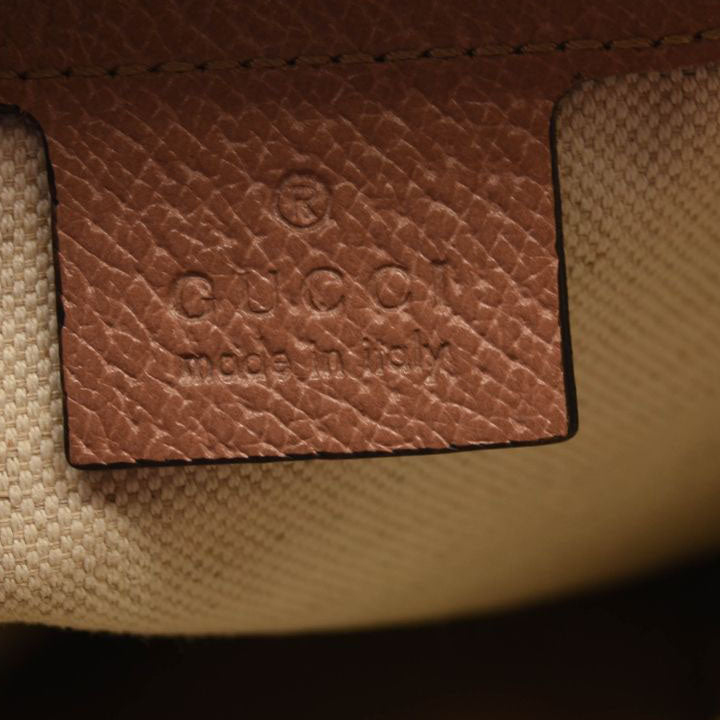 GUCCI Monogram Textured Calfskin Medium Bree Foldover Tote Beige Ebony Nocciola