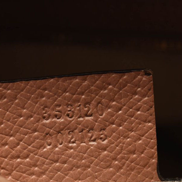 GUCCI Monogram Textured Calfskin Medium Bree Foldover Tote Beige Ebony Nocciola