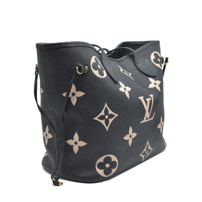 $3050 Louis Vuitton Neverfull NM Tote Bicolor Monogram Empreinte Giant MM