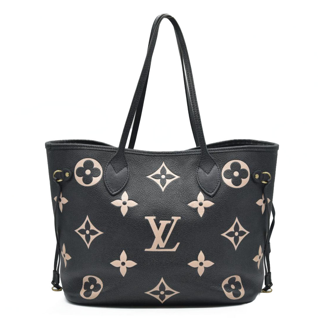 $3050 Louis Vuitton Neverfull NM Tote Bicolor Monogram Empreinte Giant MM RFID