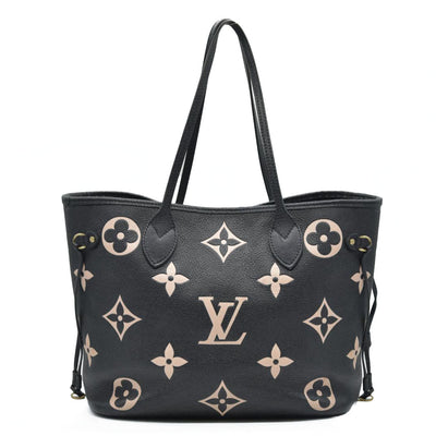 $3050 Louis Vuitton Neverfull NM Tote Bicolor Monogram Empreinte Giant MM
