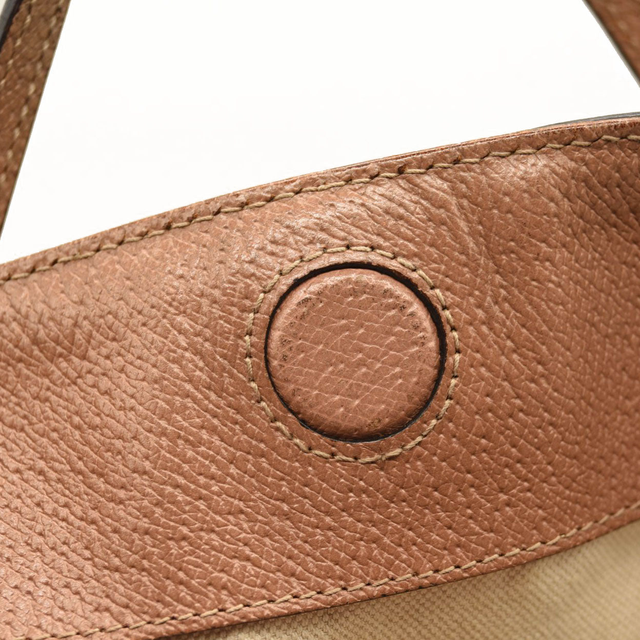 GUCCI Monogram Textured Calfskin Medium Bree Foldover Tote Beige Ebony Nocciola