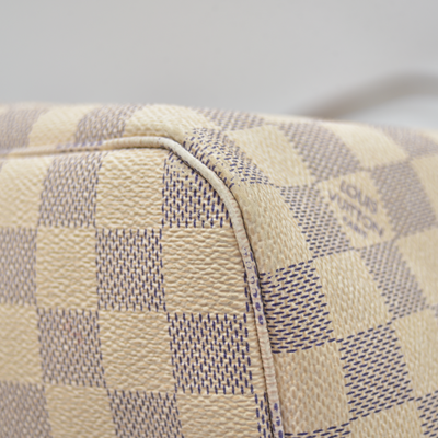 $2240 Louis Vuitton Damier Azur Neverfull MM RFID
