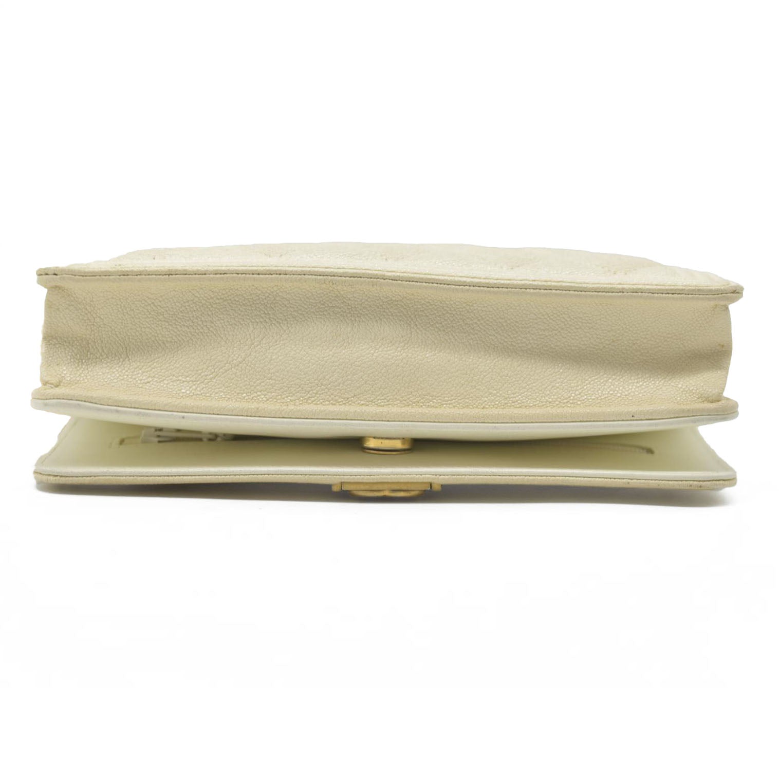 $3425 Chanel Caviar Quilted Boy Wallet On Chain WOC White