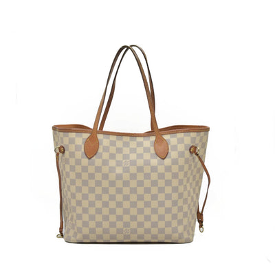 $2170 Louis Vuitton Damier Azur Neo Neverfull MM Rose Ballerine RFID