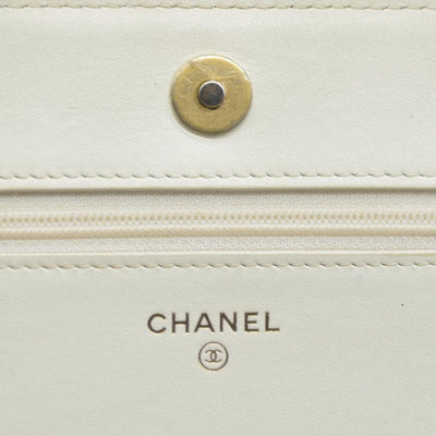 $3425 Chanel Caviar Quilted Boy Wallet On Chain WOC White