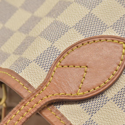 $2170 Louis Vuitton Damier Azur Neo Neverfull MM Rose Ballerine RFID