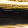 Used Saint Laurent Metallic Python Embossed Medium Classic Monogram Kate Tassel Satchel Gold