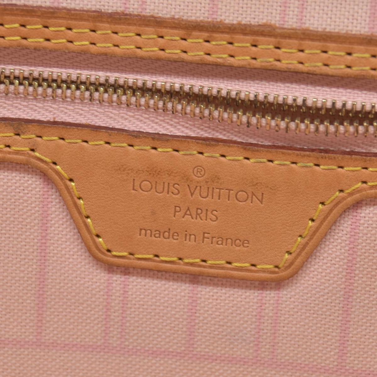 $2170 Louis Vuitton Damier Azur Neo Neverfull MM Rose Ballerine RFID