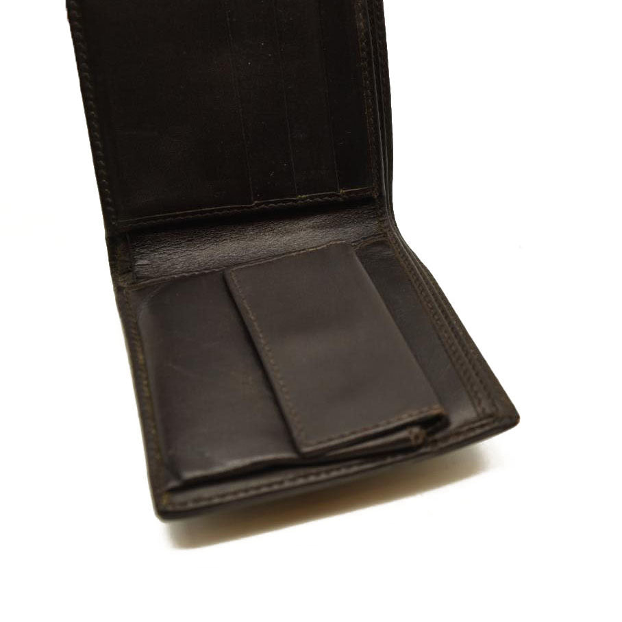 GUCCI GG Logo Canvas Leather Bifold Wallet Beige