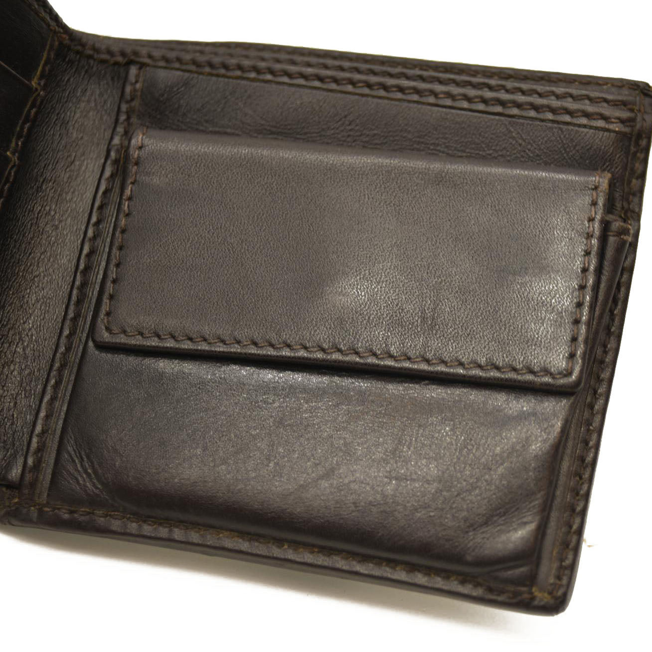 GUCCI GG Logo Canvas Leather Bifold Wallet Beige