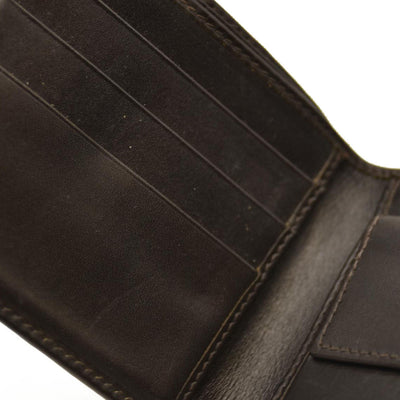 GUCCI GG Logo Canvas Leather Bifold Wallet Beige