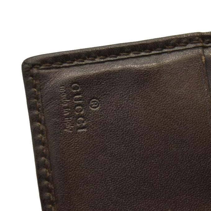 GUCCI GG Logo Canvas Leather Bifold Wallet Beige