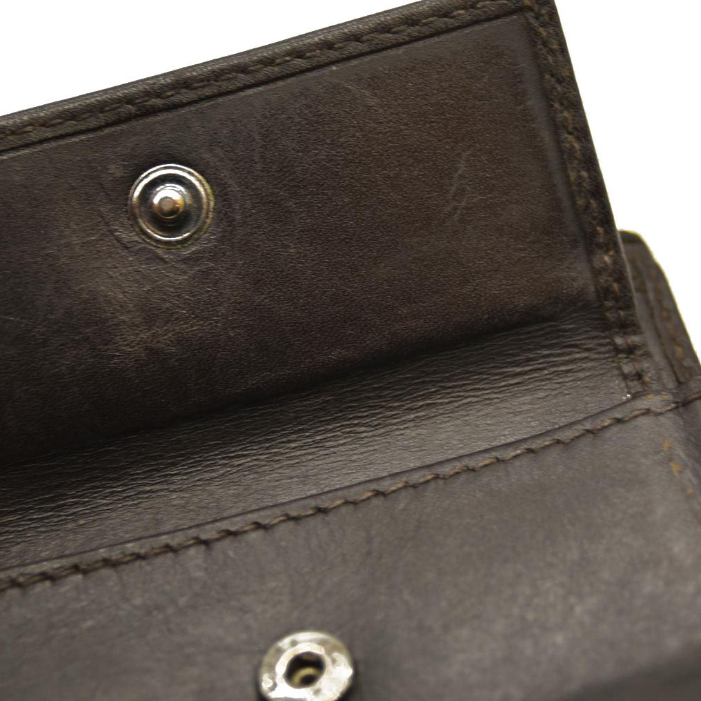 GUCCI GG Logo Canvas Leather Bifold Wallet Beige