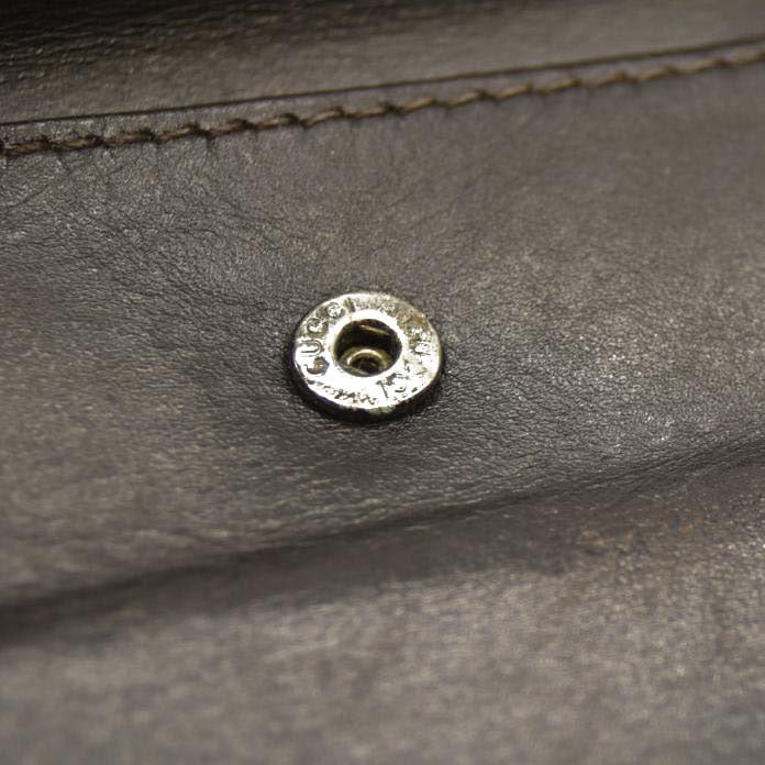 GUCCI GG Logo Canvas Leather Bifold Wallet Beige