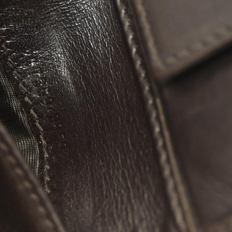 GUCCI GG Logo Canvas Leather Bifold Wallet Beige