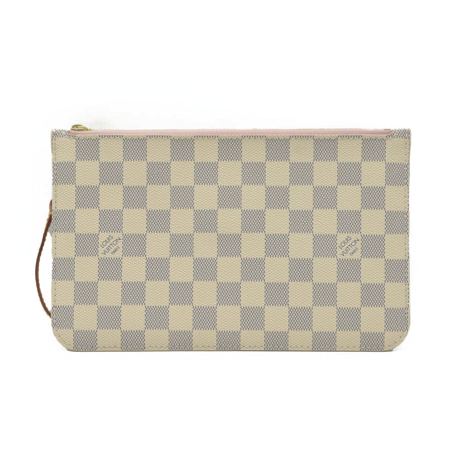 $600 Louis Vuitton Damier Azur Neverfull MM GM Pochette Rose Ballerine RFID