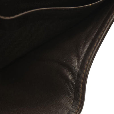 GUCCI GG Logo Canvas Leather Bifold Wallet Beige