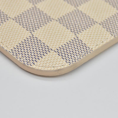 $600 Louis Vuitton Damier Azur Neverfull MM GM Pochette Rose Ballerine RFID