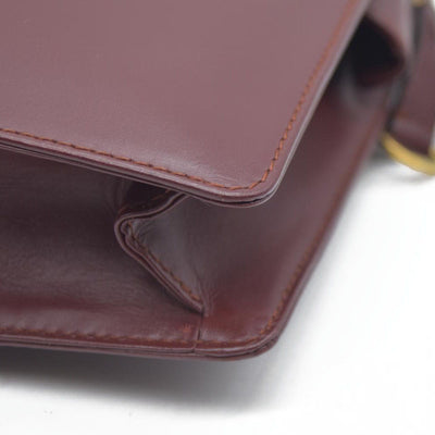 AUCTION CARTIER Must Line Clutch Bag Leather Bordeaux