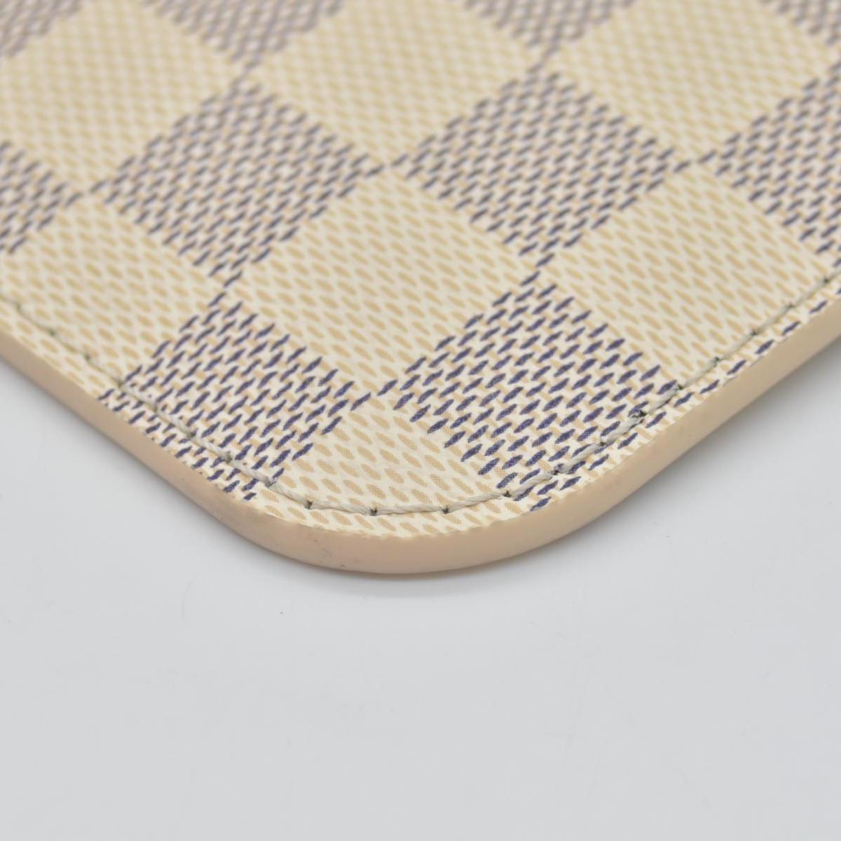 $600 Louis Vuitton Damier Azur Neverfull MM GM Pochette Rose Ballerine RFID