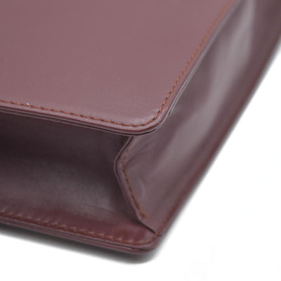 AUCTION CARTIER Must Line Clutch Bag Leather Bordeaux