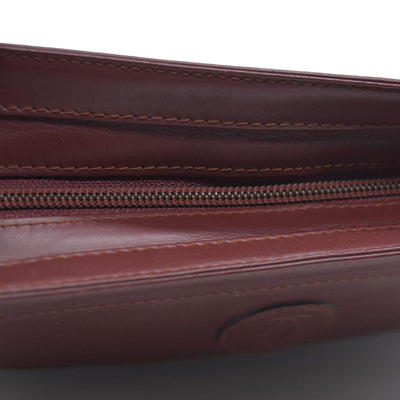 AUCTION CARTIER Must Line Clutch Bag Leather Bordeaux