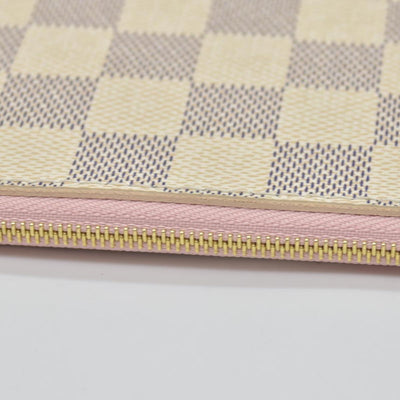 $600 Louis Vuitton Damier Azur Neverfull MM GM Pochette Rose Ballerine RFID