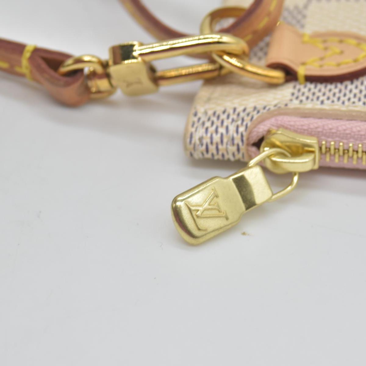 $600 Louis Vuitton Damier Azur Neverfull MM GM Pochette Rose Ballerine RFID