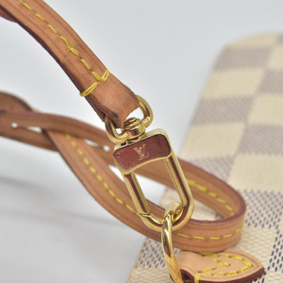$600 Louis Vuitton Damier Azur Neverfull MM GM Pochette Rose Ballerine RFID