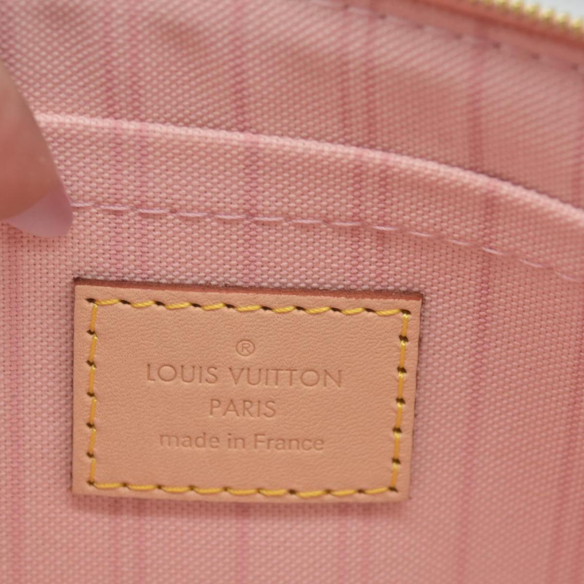 $600 Louis Vuitton Damier Azur Neverfull MM GM Pochette Rose Ballerine RFID