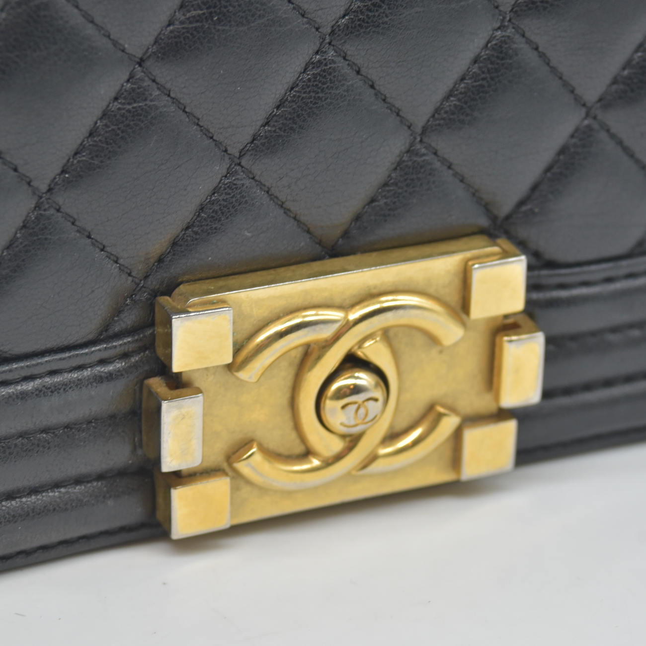 $7600 2017 Chanel Lambskin Quilted Large Boy Flap Black