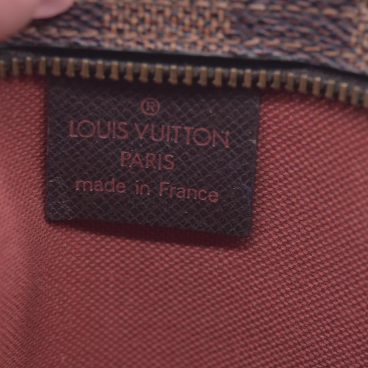$850 1998 Louis Vuitton Damier Ebene Trousse Make Up Bag Pochette NO0928 CONSIGNMENT 10021081