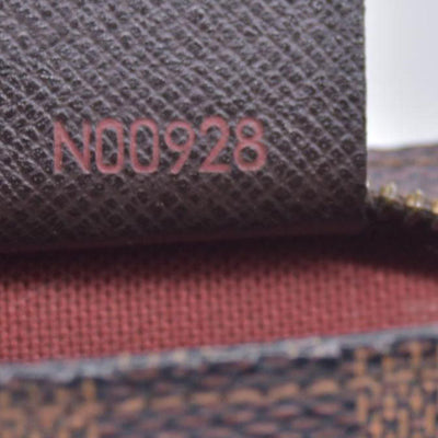 $850 1998 Louis Vuitton Damier Ebene Trousse Make Up Bag Pochette NO0928 CONSIGNMENT 10021081