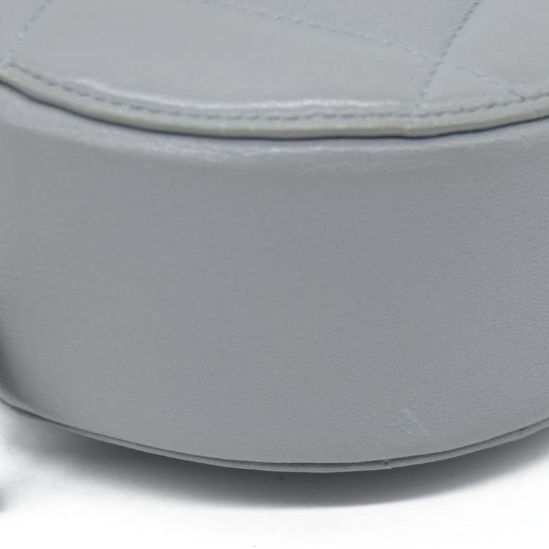 Chanel  Lambskin Quilted Chanel 19 Round Clutch With Chain Grey