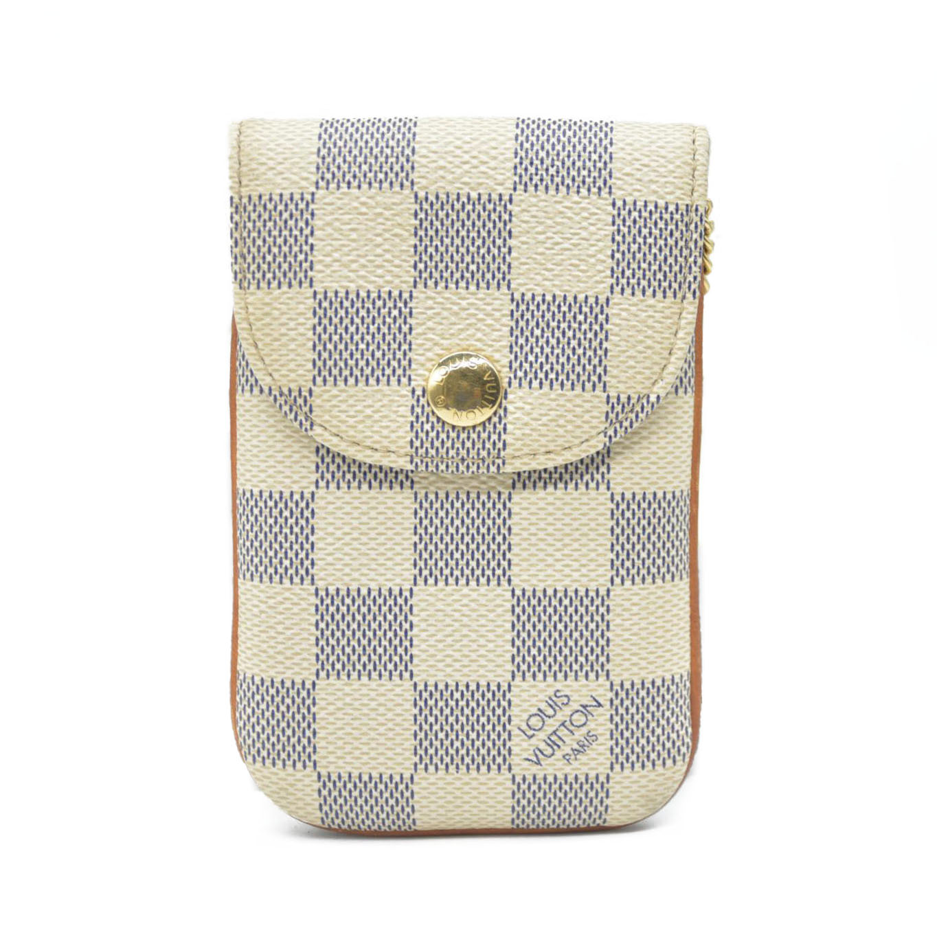 Louis Vuitton Damier Azur Etui Telephone MM Phone Case White SN0170