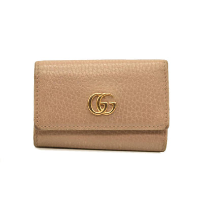 GUCCI GG Marmont Leather 6 Rings Key Case Beige