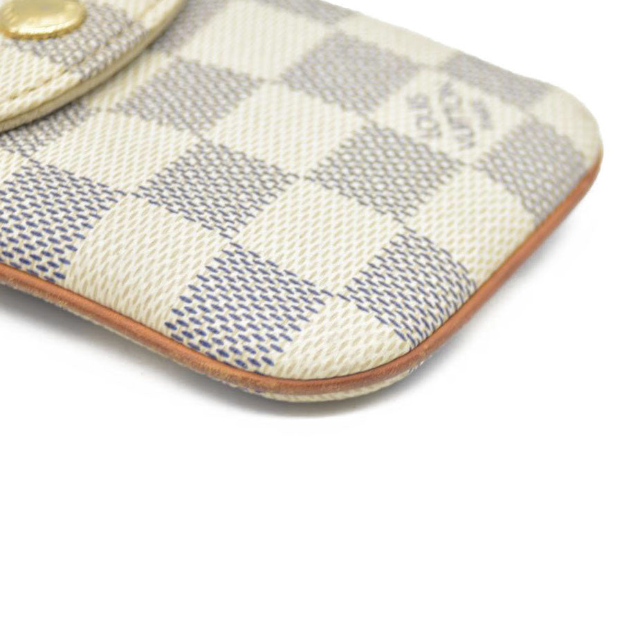 Louis Vuitton Damier Azur Etui Telephone MM Phone Case White SN0170