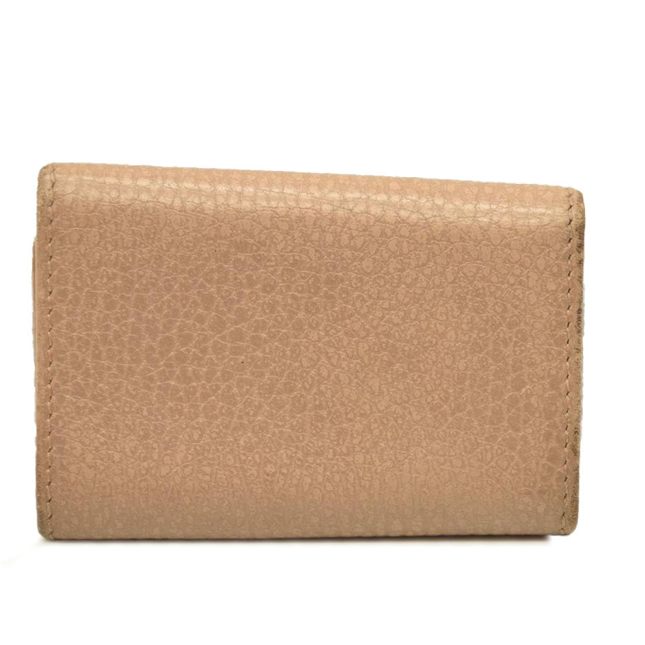 GUCCI GG Marmont Leather 6 Rings Key Case Beige