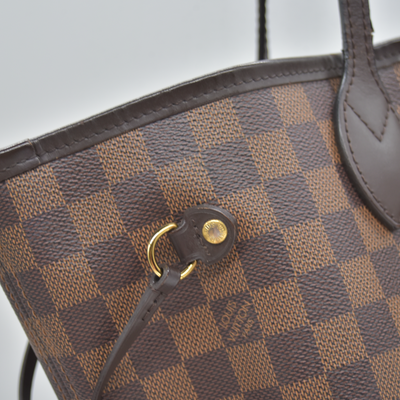 $2240 2017 Louis Vuitton Damier Ebene Neverfull MM Cherry Red Interior GI3167