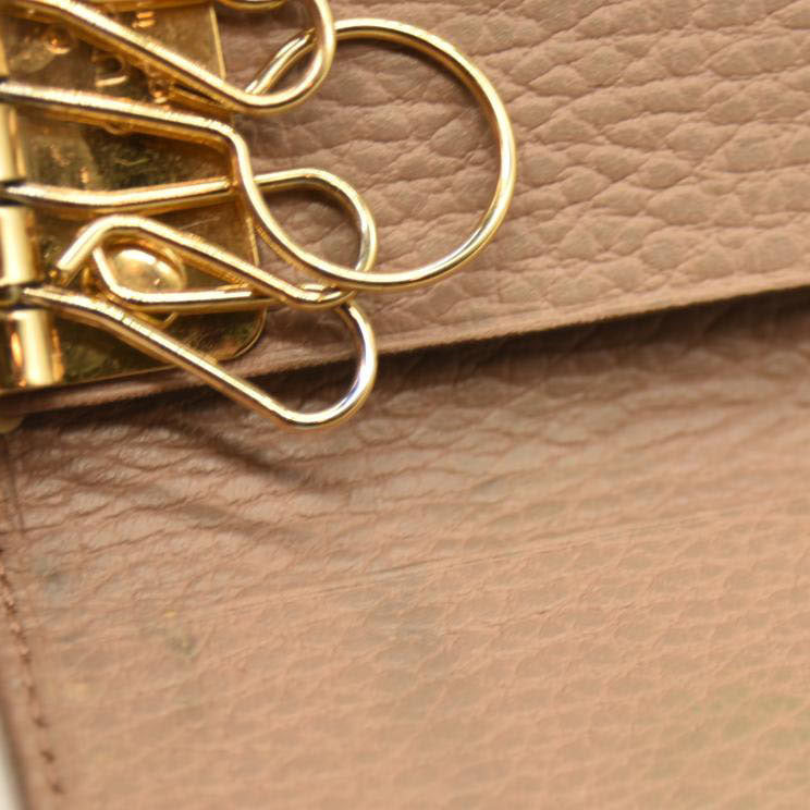 GUCCI GG Marmont Leather 6 Rings Key Case Beige