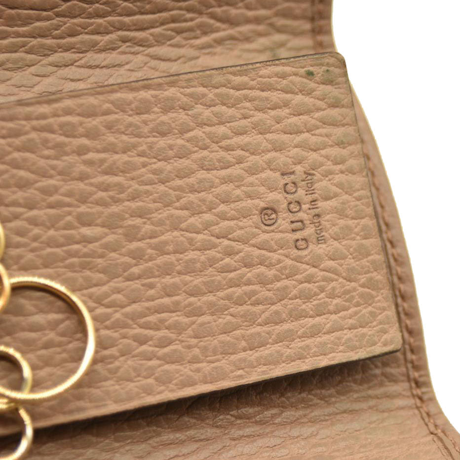 GUCCI GG Marmont Leather 6 Rings Key Case Beige