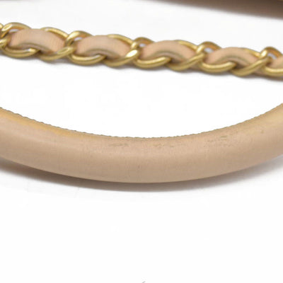 $7300 Chanel  Calfskin Chevron Quilted Medium Coco Handle Flap Beige