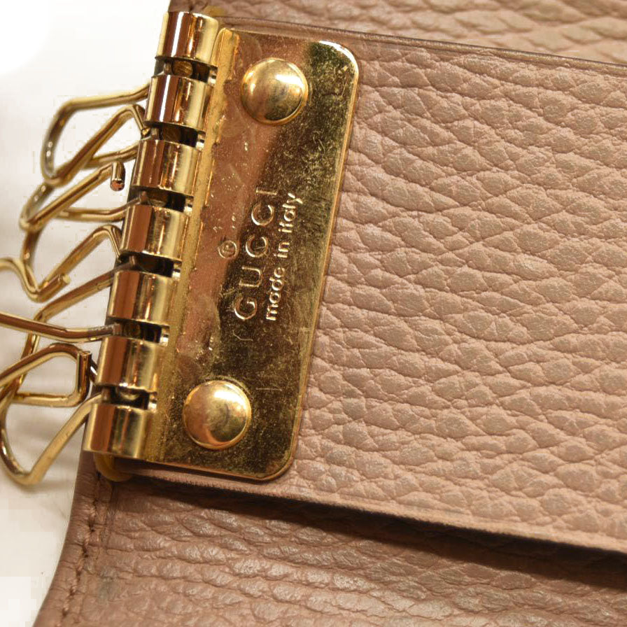 GUCCI GG Marmont Leather 6 Rings Key Case Beige
