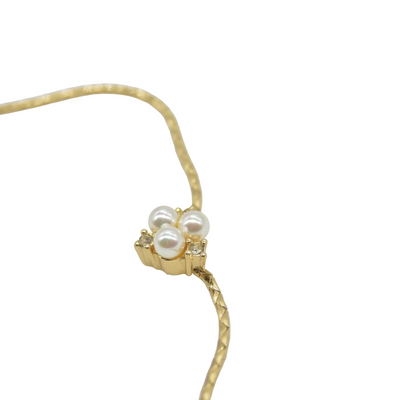 $400 Dior Vintage Faux Pearl and Crystal Pendant Necklace