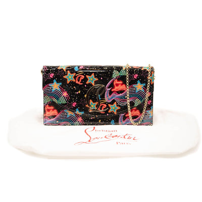 Christian Louboutin Cabata Starlight Patent Leather Clutch Crossbody Chain