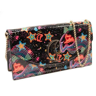 Christian Louboutin Cabata Starlight Patent Leather Clutch Crossbody Chain