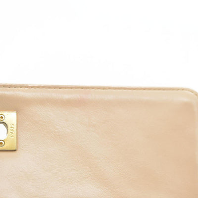 $7300 Chanel  Calfskin Chevron Quilted Medium Coco Handle Flap Beige